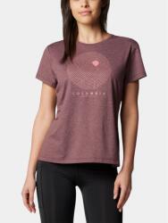 Columbia Sloan Ridge Graphic Short Sleeve Tee női rövid ujjú póló M vörös