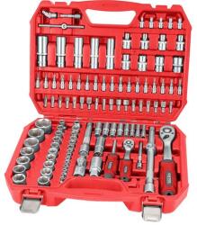 Extol Premium dugókulcs klt. , CV. , racsnis 45fog ; 1/4" és 1/2", 110db, 4-32mm, 32db bit(lapos, kereszt, imbusz, torx), gyertyakulcs (8818338)