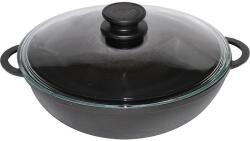 BIOL Öntöttvas wok üvegfedővel 30cm (0530C)