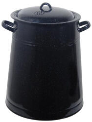Sc Emailul Sa Zománcozott Zsírosbödön Fedővel - 20 Liter, Fekete (151-20)