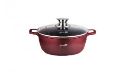 Bachmayer Tapadásmentes vastagfalú magas lábas üvegfedővel 44cm burgundy (BM-7884-44)