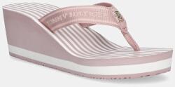 Tommy Hilfiger flip-flop TH STRIPES WEDGE BEACH SANDAL rózsaszín, éksarkú, FW0FW08521 - rózsaszín Női 39