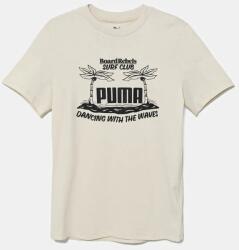 PUMA gyerek pamut póló MID90S Graphic Tee III bézs, nyomott mintás, 685152 - bézs 176
