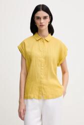 Benetton len ing galléros, bézs, regular - sárga XL