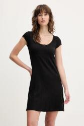 Tommy Hilfiger pamut ruha fekete, mini, egyenes, DW0DW20616 - fekete M