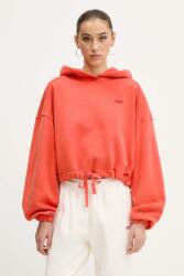 Tommy Hilfiger pamut melegítőfelső narancssárga, sima, kapucnis, DW0DW20314 - narancssárga XS