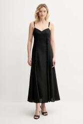 TWINSET ruha vászonkeverékből fekete, maxi, harang alakú, 251TT2070 - fekete 34