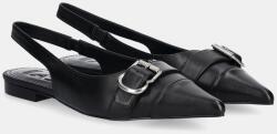Answear Lab bőr balerina cipő fekete, nyitott sarokkal - fekete Női 39 - answear - 44 990 Ft