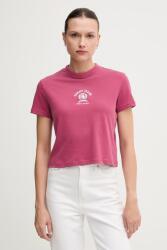 Tommy Jeans pamut póló női, rózsaszín, DW0DW20317 - rózsaszín XS