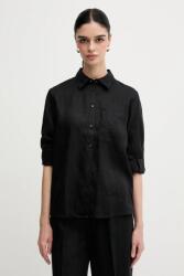 Sisley len ing galléros, bézs, relaxed - fekete XS