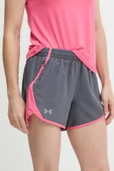 Under Armour rövidnadrág futáshoz Fly By sárga, sima, magas derekú - szürke S