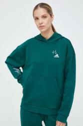 Adidas felső zöld, női, nyomott mintás, kapucnis - zöld XS