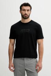 Giorgio Armani pamut póló fekete, sima, XM000553 AF10334 - fekete L