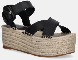 BOSS bőr espadrilles Machica fekete, platformos, 50542356 - fekete Női 40