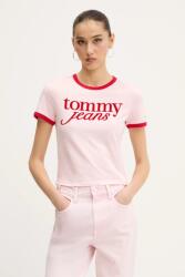 Tommy Jeans pamut póló rózsaszín, DW0DW20631 - rózsaszín M
