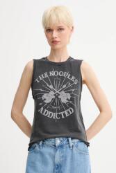 The Kooples pamut top fekete, FDEB30002K - fekete 36