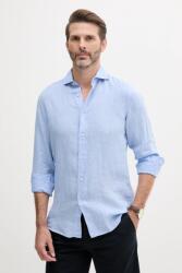 Benetton len ing olasz galléros, slim, 5BKUUQ04Q - kék M