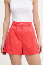 Tommy Jeans rövidnadrág piros, sima, magas derekú, DW0DW21643 - piros 27