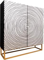 Invicta ZEN CIRCLE fekete-fehér mangófa tálalószekrény 120cm