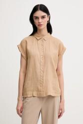 Benetton len ing galléros, bézs, regular - zöld XXS