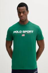 Ralph Lauren pamut póló zöld, nyomott mintás, 710880627 - zöld S