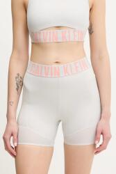 Calvin Klein Performance edzős rövidnadrág szürke, nyomott mintás, magas derekú, LVGWS5L704 - szürke L