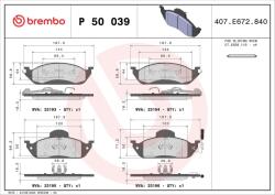 BREMBO Set placute frana BREMBO P 50 039 (P 50 039)