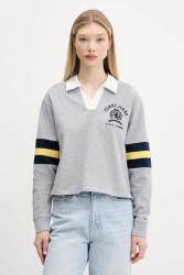 Tommy Hilfiger gyerek melegítőfelső pamutból szürke, nyomott mintás, DW0DW20312 - szürke XS