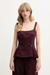 Stine Goya top bordó, sima, SG-SS25-T052-2330 - burgundia L