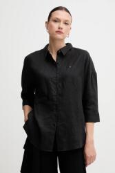 Tommy Hilfiger len ing galléros, fekete, relaxed, WW0WW46169 - fekete 32