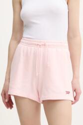 Tommy Jeans pamut rövidnadrág rózsaszín, sima, magas derekú, DW0DW20353 - rózsaszín XL
