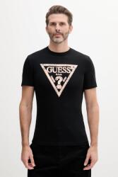 Guess pamut póló fekete, nyomott mintás, M5GI06 I3Z14 - fekete XL