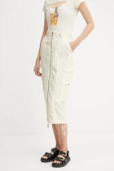 Guess szoknya vászonkeverékből CASEY - bézs 25