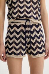 Superdry rövidnadrág sötétkék, mintás, magas derekú, W7110444A-F4Y - sötétkék S