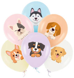 PartyPal Kutyusok lufi mix, 30 cm, 6 db/cs