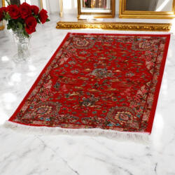Bakhtar Selyem szőnyeg Vadászat bordó 80x120 viszkóz selyem perzsa szőnyeg (134-80x120-Red)
