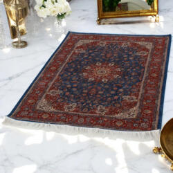 Bakhtar Selyem szőnyeg Negar sötétkék 100x150 iráni viszkóz selyem szőnyeg (528-100x150-DarkBlue)