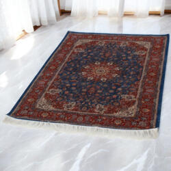 Bakhtar Selyem szőnyeg Negar sötétkék 60x90 minőségi viszkóz selyem szőnyeg Iránból (528-60x90-DarkBlue)