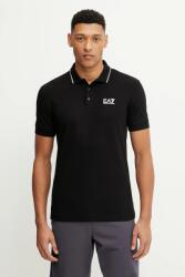 EA7 Emporio Armani poló fekete, nyomott mintás, PJVUZ. 8NPF16 - fekete XL