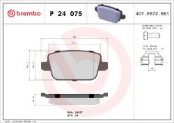 BREMBO fékbetétkészlet, tárcsafék BREMBO P 24 075X for FORD (P 24 075X)