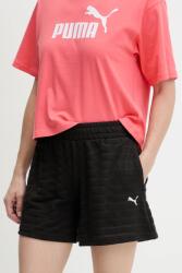 PUMA rövidnadrág fekete, sima, magas derekú, 685028 - fekete L