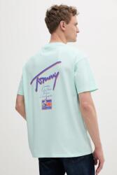 Tommy Jeans pamut póló türkiz, nyomott mintás, DM0DM20768 - türkiz XXL