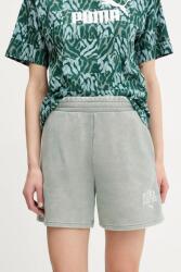 PUMA rövidnadrág zöld, nyomott mintás, magas derekú, 685035 - zöld XS