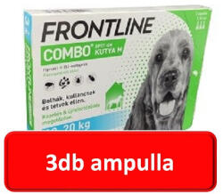 Boehringer Ingelheim 3csomagtól : Frontline Combo kutya M 10-20kg. 3db ampulla