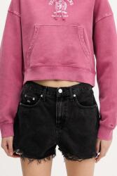 Tommy Jeans farmer rövidnadrág fekete, sima, magas derekú, DW0DW20097 - fekete 32