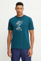 New Balance pamut póló türkiz, nyomott mintás, MT51978DOE - türkiz XL
