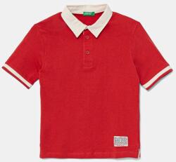 Benetton gyerek pamut póló piros, sima, 3BL0G300W - piros 116