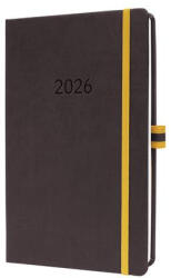 Sigel Naptár, A5, heti, 2027, kemény borító, SIGEL "Linescape", szürke-sárga (L2703)