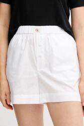 Calvin Klein Jeans pamut rövidnadrág fehér, sima, magas derekú, J20J225218 - fehér XS
