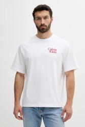 Calvin Klein Jeans pamut póló fehér, nyomott mintás, LV04RC808G - fehér L